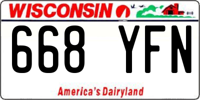 WI license plate 668YFN