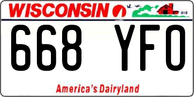WI license plate 668YFO