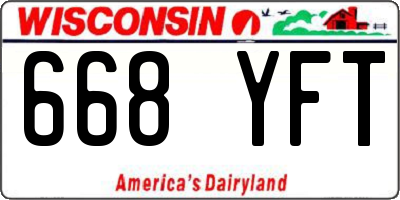 WI license plate 668YFT