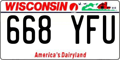 WI license plate 668YFU