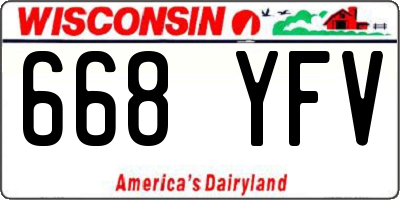 WI license plate 668YFV