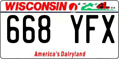 WI license plate 668YFX