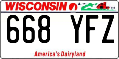 WI license plate 668YFZ