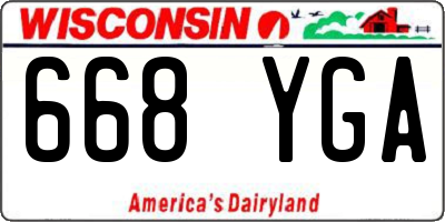 WI license plate 668YGA