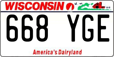 WI license plate 668YGE