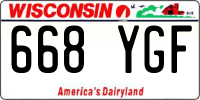 WI license plate 668YGF