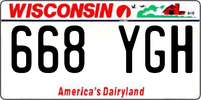 WI license plate 668YGH