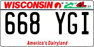 WI license plate 668YGI