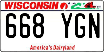 WI license plate 668YGN