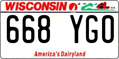 WI license plate 668YGO