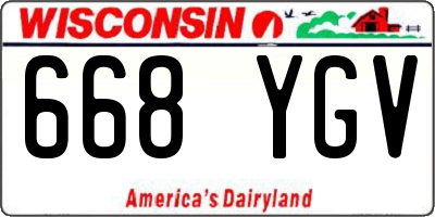 WI license plate 668YGV