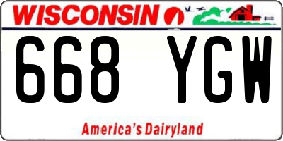 WI license plate 668YGW