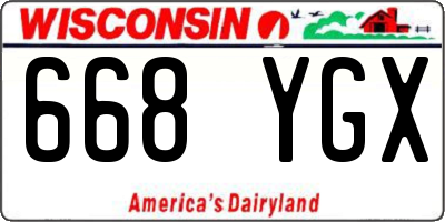 WI license plate 668YGX