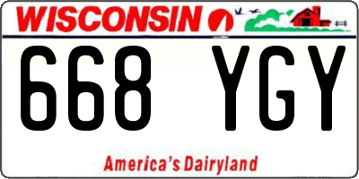 WI license plate 668YGY