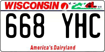 WI license plate 668YHC