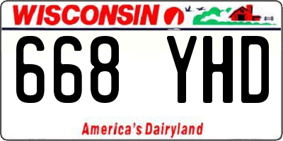 WI license plate 668YHD