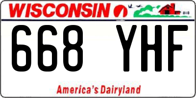 WI license plate 668YHF