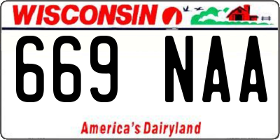 WI license plate 669NAA