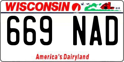 WI license plate 669NAD