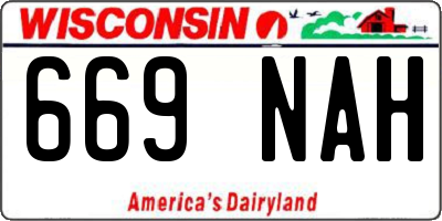 WI license plate 669NAH