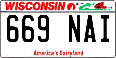 WI license plate 669NAI