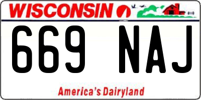 WI license plate 669NAJ