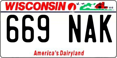 WI license plate 669NAK