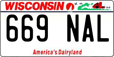 WI license plate 669NAL