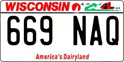 WI license plate 669NAQ