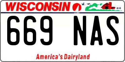 WI license plate 669NAS