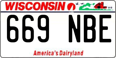 WI license plate 669NBE