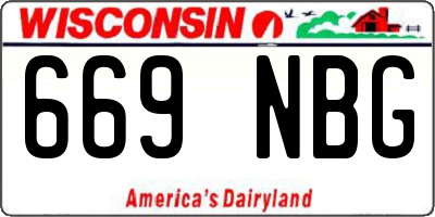 WI license plate 669NBG
