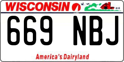 WI license plate 669NBJ