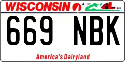 WI license plate 669NBK