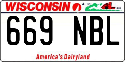 WI license plate 669NBL