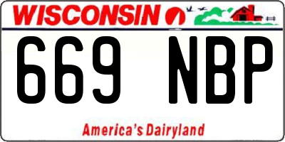 WI license plate 669NBP