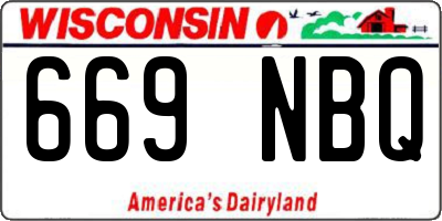 WI license plate 669NBQ