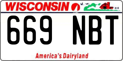 WI license plate 669NBT