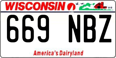 WI license plate 669NBZ