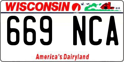 WI license plate 669NCA