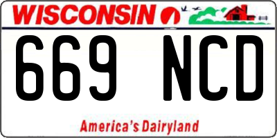 WI license plate 669NCD