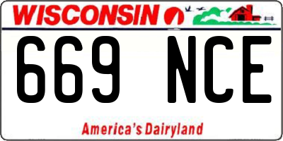 WI license plate 669NCE