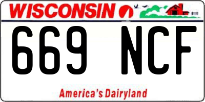 WI license plate 669NCF