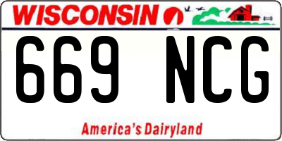 WI license plate 669NCG