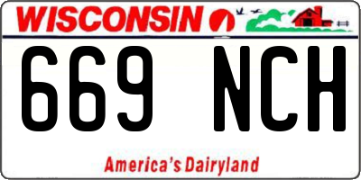 WI license plate 669NCH