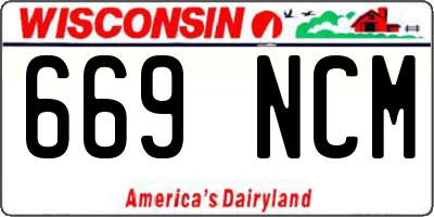 WI license plate 669NCM
