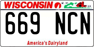 WI license plate 669NCN