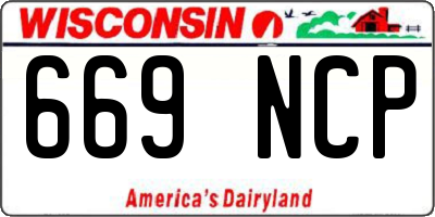 WI license plate 669NCP