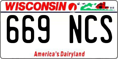 WI license plate 669NCS