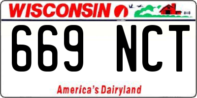 WI license plate 669NCT